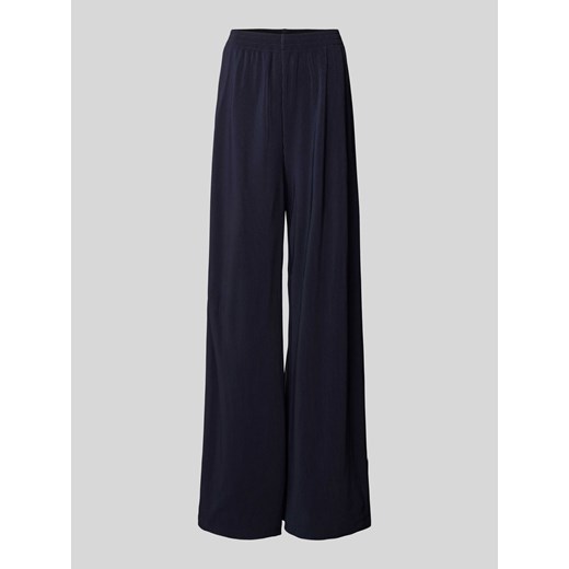 Spodnie materiałowe z szeroką nogawką i plisami ze sklepu Peek&Cloppenburg  w kategorii Spodnie damskie - zdjęcie 171331304