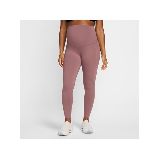 Damskie ciążowe legginsy 7/8 z wysokim stanem i kieszeniami Nike (M) One - Fiolet ze sklepu Nike poland w kategorii Spodnie ciążowe - zdjęcie 171331580