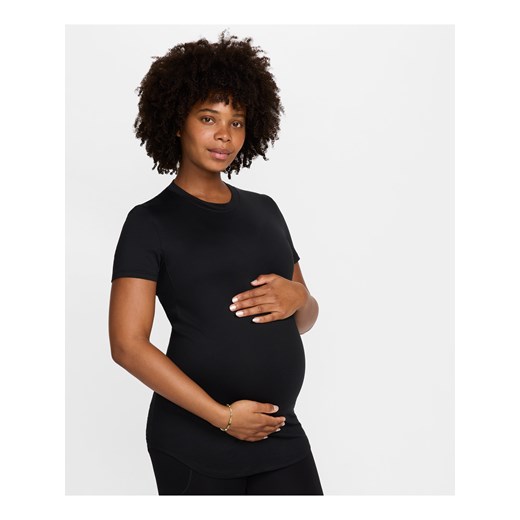 Damska koszulka ciążowa z krótkim rękawem o dopasowanym kroju Nike (M) One - Czerń ze sklepu Nike poland w kategorii Bluzki ciążowe - zdjęcie 171331594