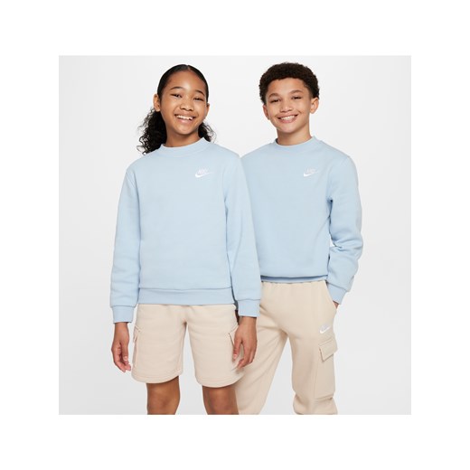 Bluza dresowa dla dużych dzieci Nike Sportswear Club Fleece - Niebieski ze sklepu Nike poland w kategorii Bluzy chłopięce - zdjęcie 171331600