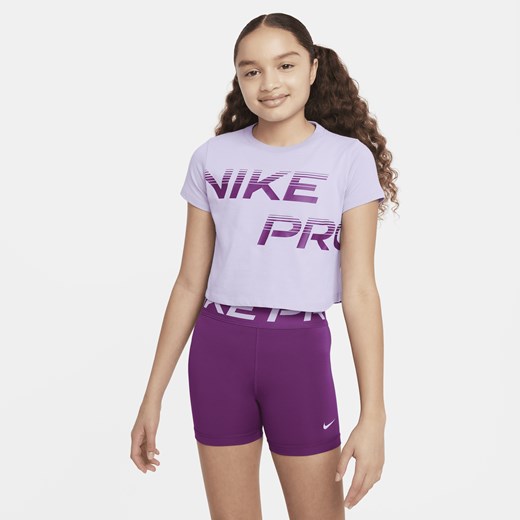 T-shirt o skróconym kroju dla dużych dzieci (dziewcząt) Dri-FIT Nike Pro - Nike XL Nike poland