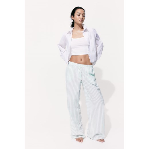 H & M - Spodnie piżamowe z diagonalu - Turkusowy ze sklepu H&M w kategorii Piżamy damskie - zdjęcie 171337044