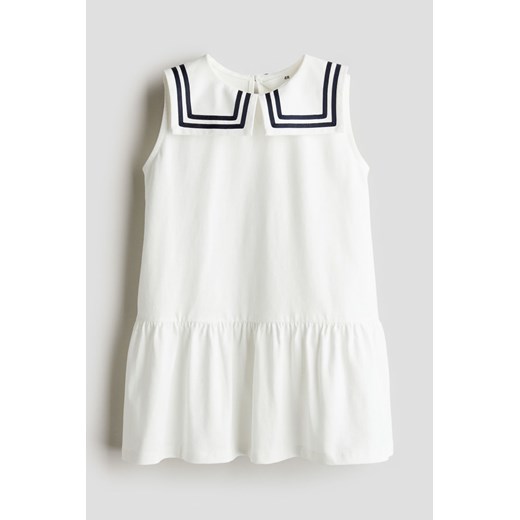 H & M - Sukienka marynarska z bawełnianego dżerseju - Biały H & M 122 H&M