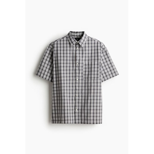 H & M - Koszula z krótkim rękawem Loose Fit - Szary ze sklepu H&M w kategorii Koszule męskie - zdjęcie 171337152