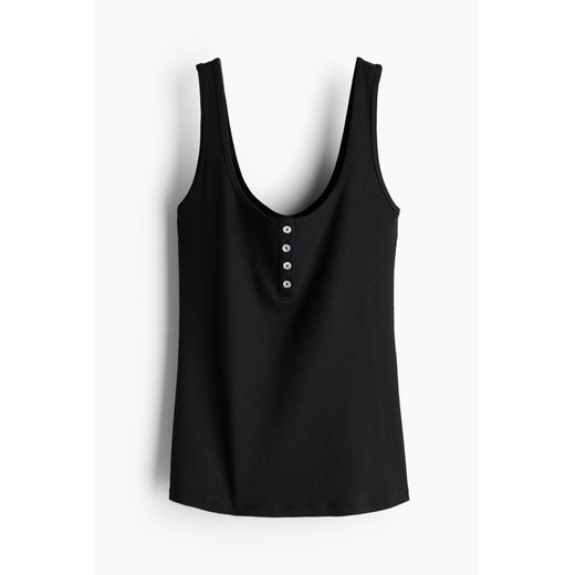 Bluzka damska H & M casual z okrągłym dekoltem czarna 