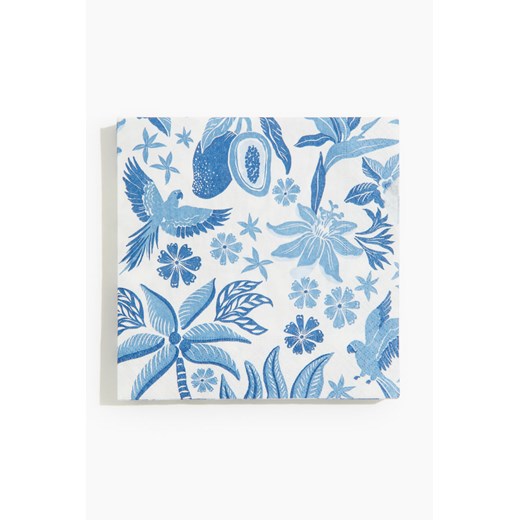 H & M - Wzorzyste serwetki papierowe 20-pak - Niebieski ze sklepu H&M w kategorii Tekstylia kuchenne - zdjęcie 171337221