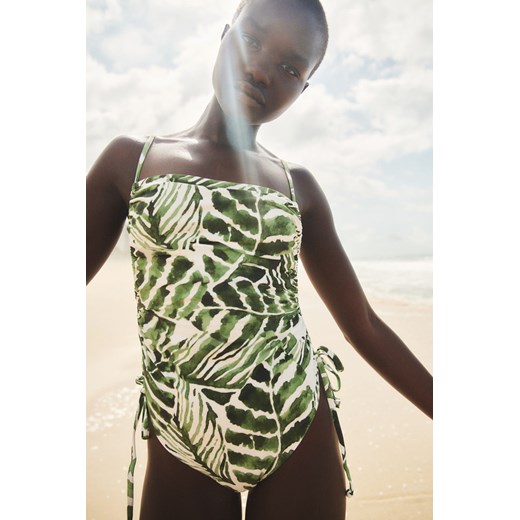 H & M - Kostium kąpielowy ze sznurkami do ściągania - Zielony ze sklepu H&M w kategorii Stroje kąpielowe - zdjęcie 171337244
