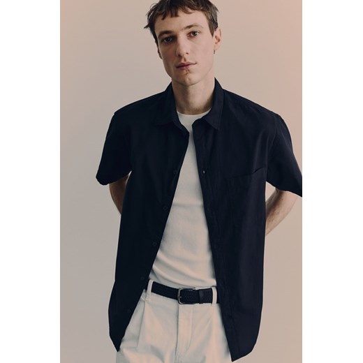 H & M - Koszula z krótkim rękawem Regular Fit - Czarny ze sklepu H&M w kategorii Koszule męskie - zdjęcie 171337271