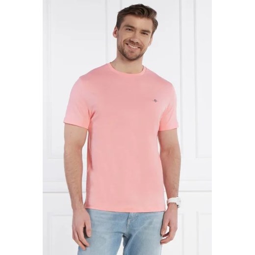T-shirt męski Gant bawełniany różowy 