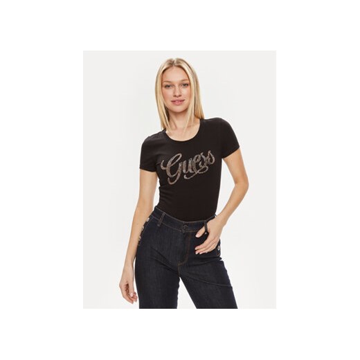 Guess T-Shirt W4GI30 J1314 Czarny Slim Fit ze sklepu MODIVO w kategorii Bluzki damskie - zdjęcie 171342090