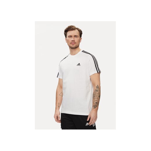 adidas T-Shirt Essentials Single Jersey 3-Stripes T-Shirt IC9336 Biały Regular Fit ze sklepu MODIVO w kategorii T-shirty męskie - zdjęcie 171342464
