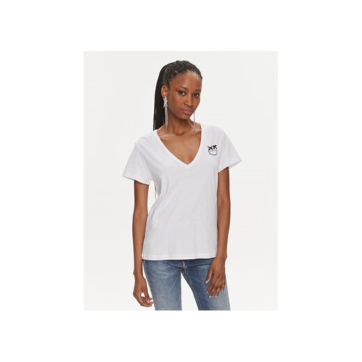 Pinko T-Shirt 102950 A1N8 Biały Relaxed Fit ze sklepu MODIVO w kategorii Bluzki damskie - zdjęcie 171345001