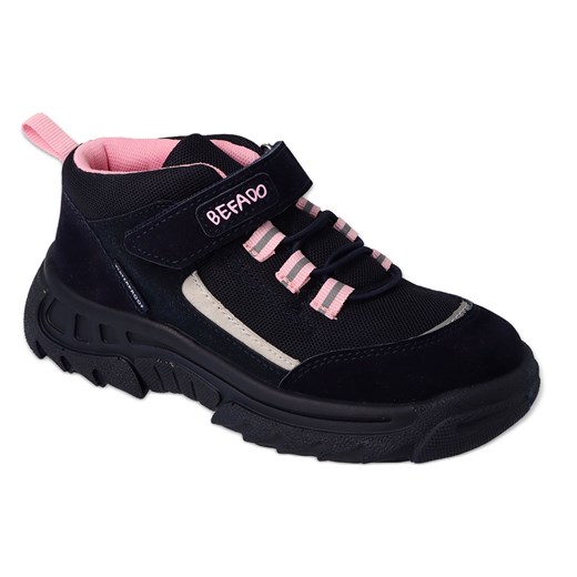 Befado obuwie dziecięce black/pink 515Y001 czarne ze sklepu ButyModne.pl w kategorii Buty zimowe dziecięce - zdjęcie 171345880