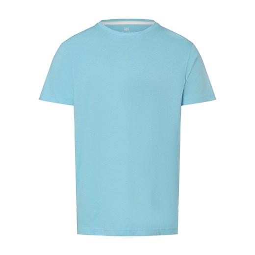 Nils Sundström Koszulka męska Mężczyźni Bawełna jasnoniebieski jednolity ze sklepu vangraaf w kategorii T-shirty męskie - zdjęcie 171346330