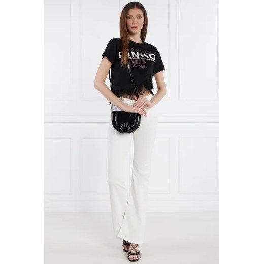 Pinko Skórzana torebka na ramię LOVE ROUND CLICK MINI NAPPA Pinko OS Gomez Fashion Store