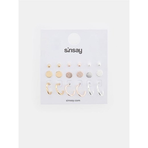 Sinsay - Kolczyki 9 pack - wielobarwny Sinsay Jeden rozmiar Sinsay