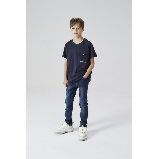 Granatowe spodnie jeansowe slim dla chłopca - Lincoln&Sharks ze sklepu 5.10.15 w kategorii Spodnie chłopięce - zdjęcie 171350070