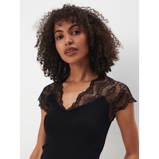 Mohito - Bluzka z koronką - czarny Mohito L Mohito