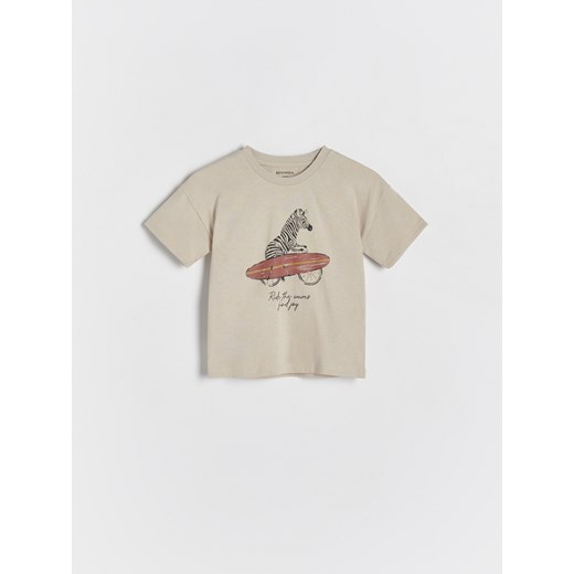 Reserved - T-shirt oversize - beżowy ze sklepu Reserved w kategorii Kaftaniki i bluzki - zdjęcie 171350763