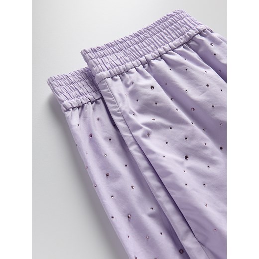 Reserved - Szorty z kryształkami - lawendowy Reserved XL Reserved