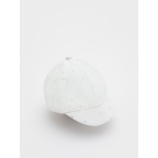 Reserved - Czapka z daszkiem z haftem - biały ze sklepu Reserved w kategorii Czapki dziecięce - zdjęcie 171350873