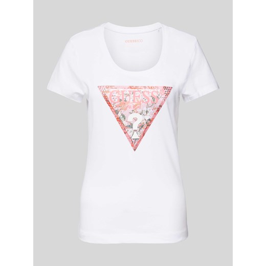 T-shirt z obszyciem z kamieni stras ze sklepu Peek&Cloppenburg  w kategorii Bluzki damskie - zdjęcie 171351842