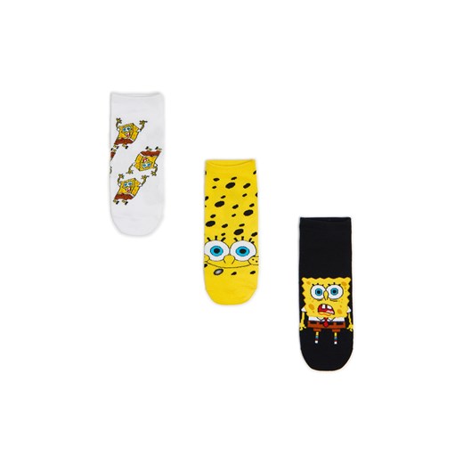 Cropp - 3 pack skarpet SpongeBob - żółty ze sklepu Cropp w kategorii Skarpetki męskie - zdjęcie 171352123