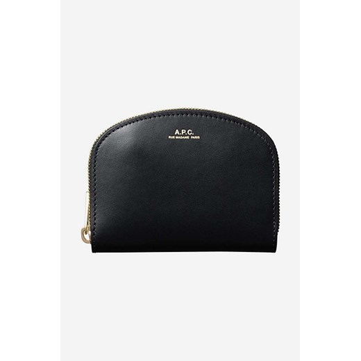 A.P.C. portfel skórzany kolor czarny PXAWV.F63219-BLACK ze sklepu ANSWEAR.com w kategorii Portfele damskie - zdjęcie 171352614