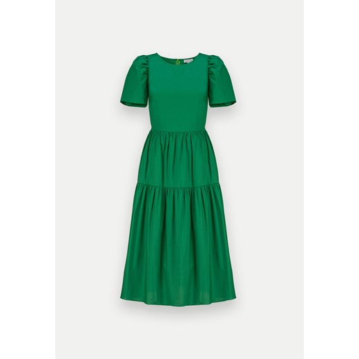 Popelinowa zielona sukienka z falbaniastym dołem Molton 40 Molton