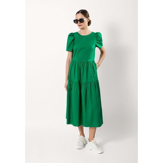 Popelinowa zielona sukienka z falbaniastym dołem ze sklepu Molton w kategorii Sukienki - zdjęcie 171353041