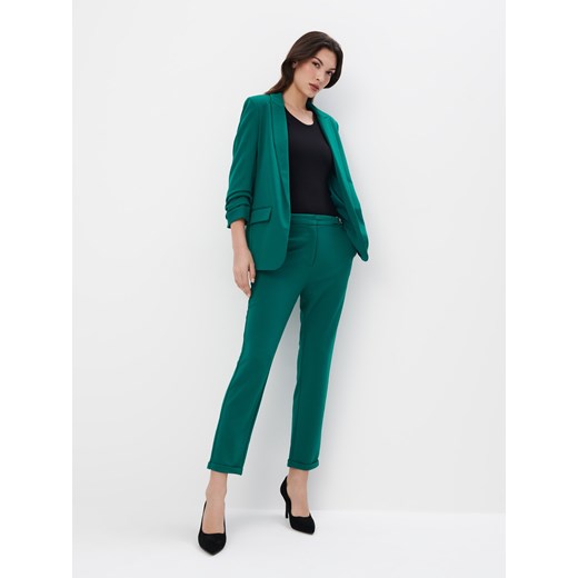 Mohito - Eleganckie zielone spodnie - ciemny zielony ze sklepu Mohito w kategorii Spodnie damskie - zdjęcie 171355604