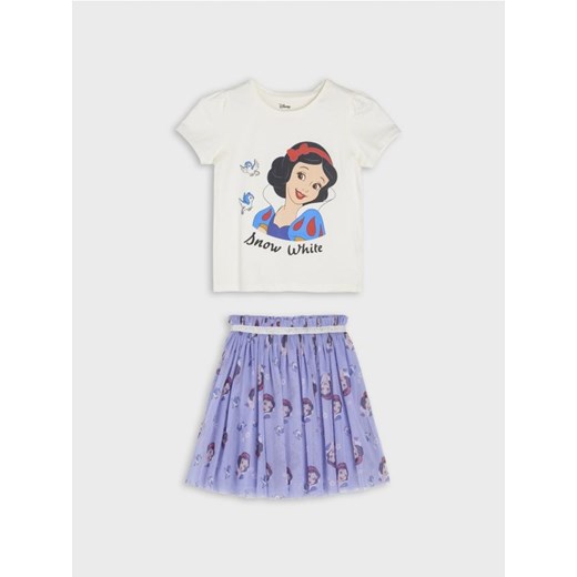 Sinsay - Komplet: koszulka i spódniczka Królewna Śnieżka. - kremowy ze sklepu Sinsay w kategorii Komplety dziewczęce - zdjęcie 171356890