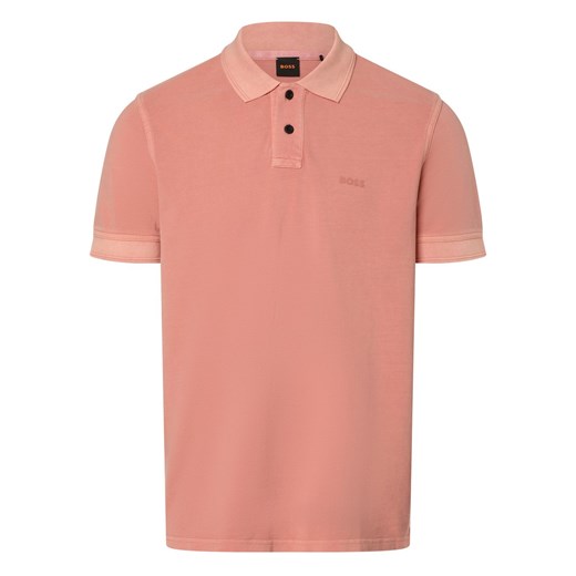 BOSS Orange Męska koszulka polo Mężczyźni Bawełna brudny róż jednolity ze sklepu vangraaf w kategorii T-shirty męskie - zdjęcie 171357160