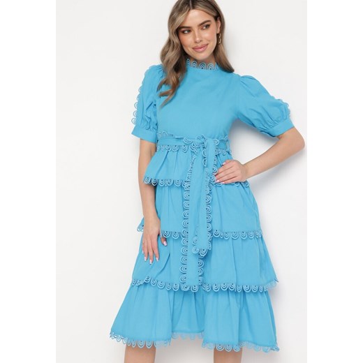 Niebieska Sukienka Thellis ze sklepu Born2be Odzież w kategorii Sukienki - zdjęcie 171358160