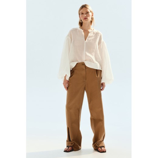 H & M - Szerokie spodnie utility - Beżowy ze sklepu H&M w kategorii Spodnie damskie - zdjęcie 171359500