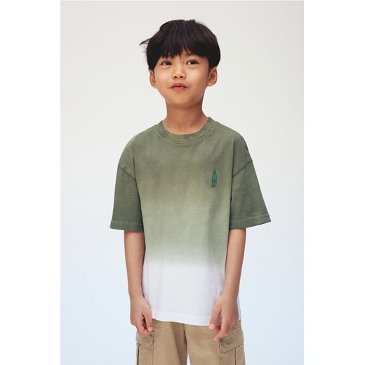 H & M - Bawełniany T-shirt z motywem - Zielony ze sklepu H&M w kategorii T-shirty chłopięce - zdjęcie 171359503