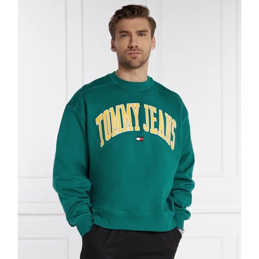 Bluza męska Tommy Jeans zielona z napisami 