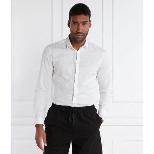 HUGO Koszula Ketran | Slim Fit | z dodatkiem lnu 42 Gomez Fashion Store wyprzedaż