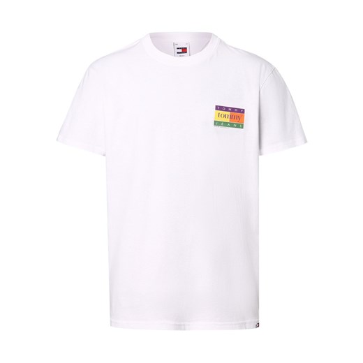 Tommy Jeans Koszulka męska Mężczyźni Bawełna biały nadruk ze sklepu vangraaf w kategorii T-shirty męskie - zdjęcie 171361250