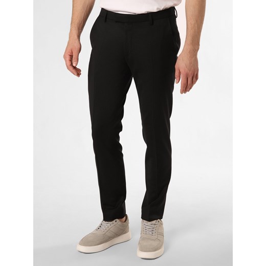 JOOP! Spodnie - Blayr Mężczyźni Slim Fit Wełna czarny jednolity ze sklepu vangraaf w kategorii Spodnie męskie - zdjęcie 171361310