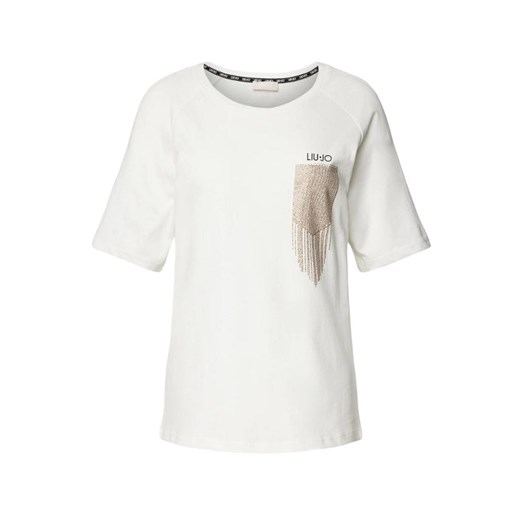 t-shirt damski liu jo ta4136 js003 9008 biały ze sklepu Royal Shop w kategorii Bluzki damskie - zdjęcie 171363980