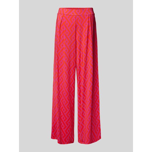 Spodnie materiałowe z szeroką nogawką i zakładkami w pasie ze sklepu Peek&Cloppenburg  w kategorii Spodnie damskie - zdjęcie 171364161