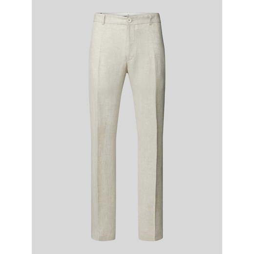 Spodnie do garnituru o kroju slim fit z fakturowanym wzorem model ‘Hank’ ze sklepu Peek&Cloppenburg  w kategorii Spodnie męskie - zdjęcie 171364191