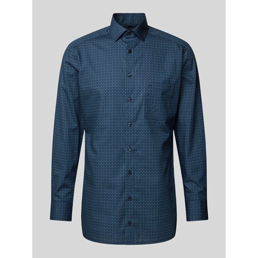Koszula biznesowa o kroju modern fit ze wzorem na całej powierzchni ze sklepu Peek&Cloppenburg  w kategorii Koszule męskie - zdjęcie 171364384