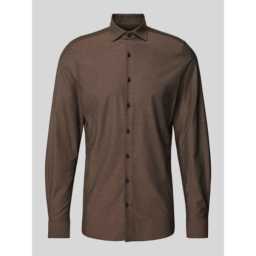 Koszula biznesowa o kroju body fit z kołnierzykiem typu kent ze sklepu Peek&Cloppenburg  w kategorii Koszule męskie - zdjęcie 171364430