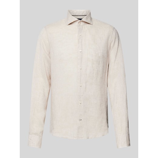 Koszula lniana o kroju slim fit z kołnierzykiem typu cutaway model ‘Pai’ ze sklepu Peek&Cloppenburg  w kategorii Koszule męskie - zdjęcie 171364470
