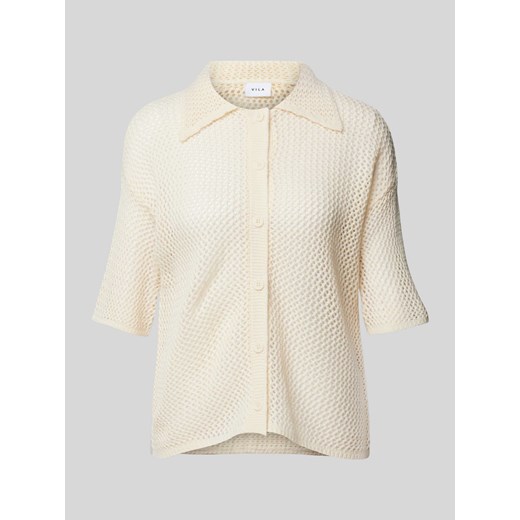 Bluzka z dzianiny z ażurowym wzorem model ‘ZOLA’ ze sklepu Peek&Cloppenburg  w kategorii Swetry damskie - zdjęcie 171364680
