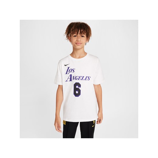 T-shirt dla dużych dzieci Nike NBA Los Angeles Lakers City Edition - Biel ze sklepu Nike poland w kategorii T-shirty chłopięce - zdjęcie 171364802