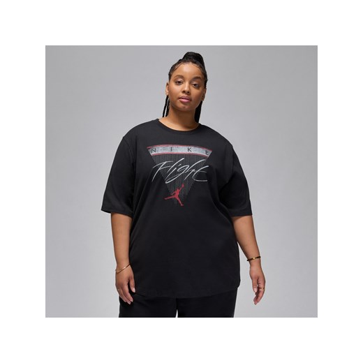 Damski T-shirt z nadrukiem Jordan Flight Heritage (duże rozmiary) - Czerń ze sklepu Nike poland w kategorii Bluzki damskie - zdjęcie 171364840