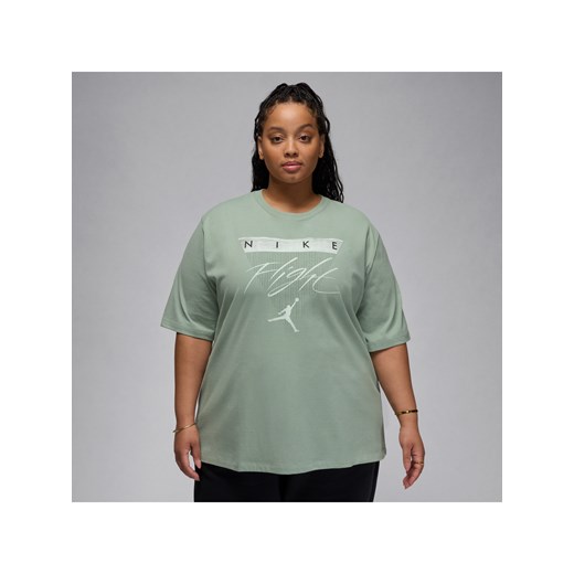 Damski T-shirt z nadrukiem Jordan Flight Heritage (duże rozmiary) - Zieleń ze sklepu Nike poland w kategorii Bluzki damskie - zdjęcie 171364851